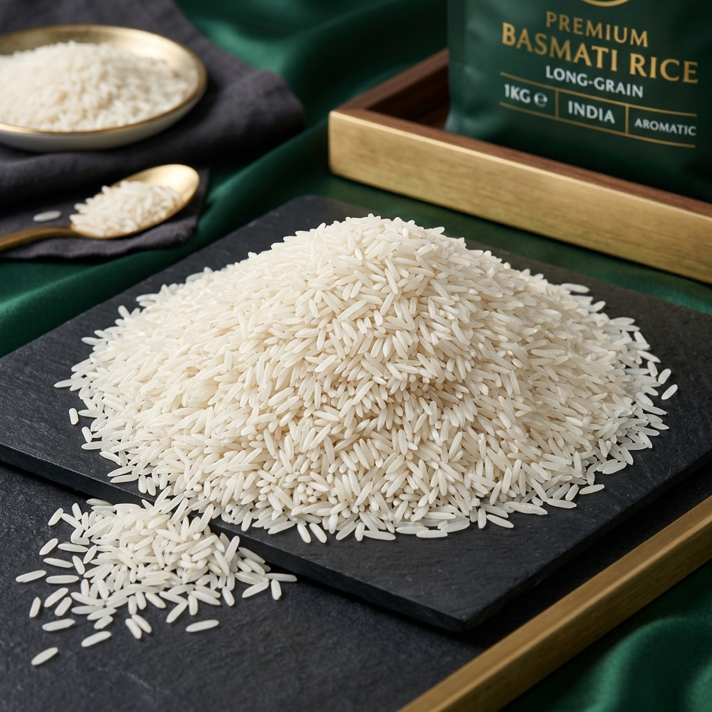 Premium Basmati Rice — long grain, aromatic, export quality